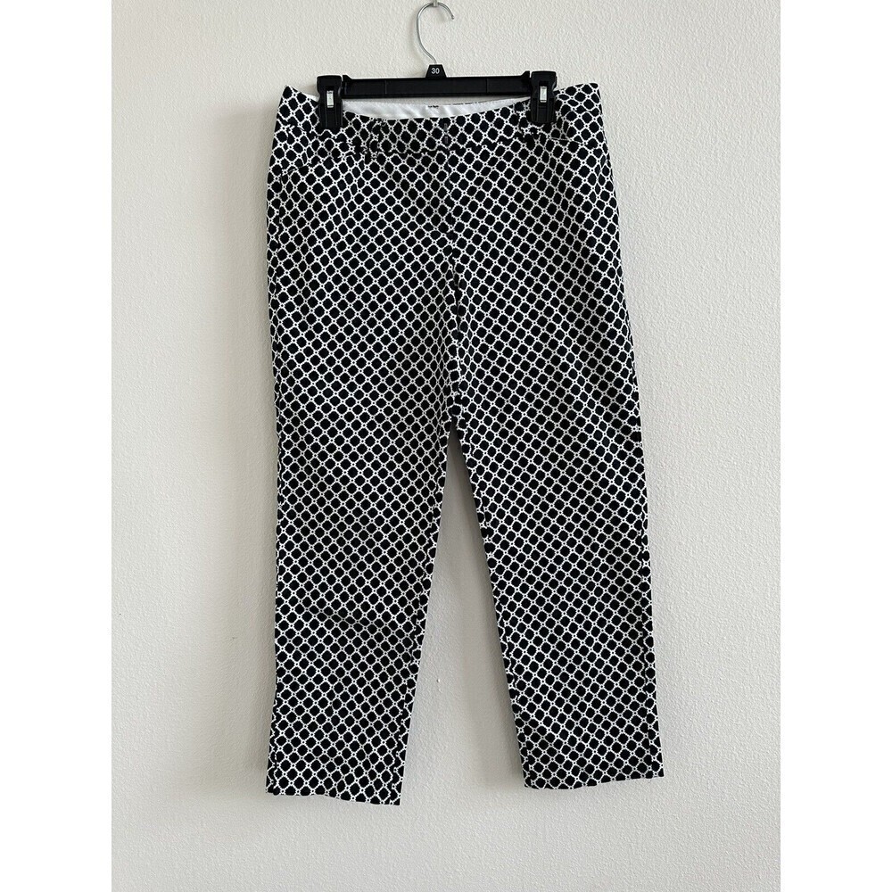 Zac and Rachel Womens  Black & White  Geometric Print Pants Slacks Size 8